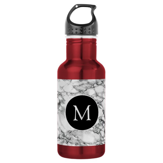 Botella de agua de mármol falso personalizable con (Anverso)