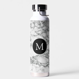 Botella de agua de mármol falso personalizar letra