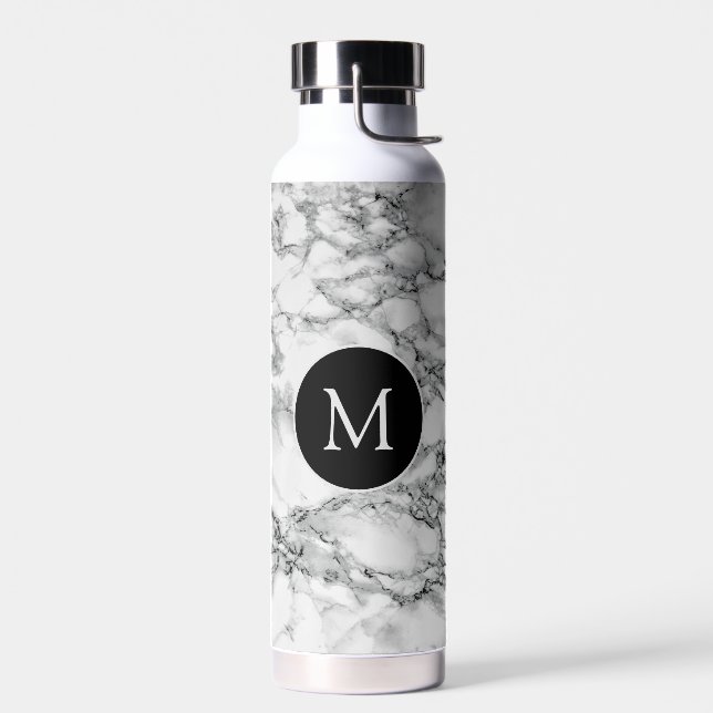 Botella de agua de mármol falso personalizar letra (Izquierdo)