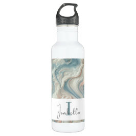 Botella de agua de Mármol Pastel personalizada
