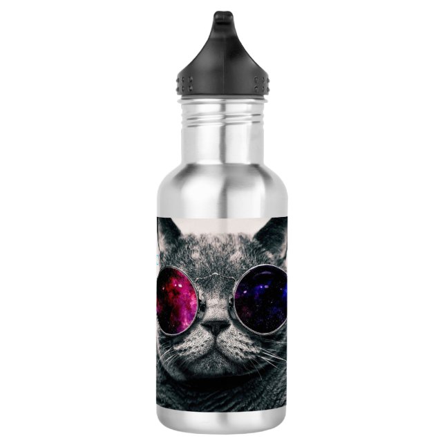 Botella de agua de metal personalizada - Gato geni (Derecha)