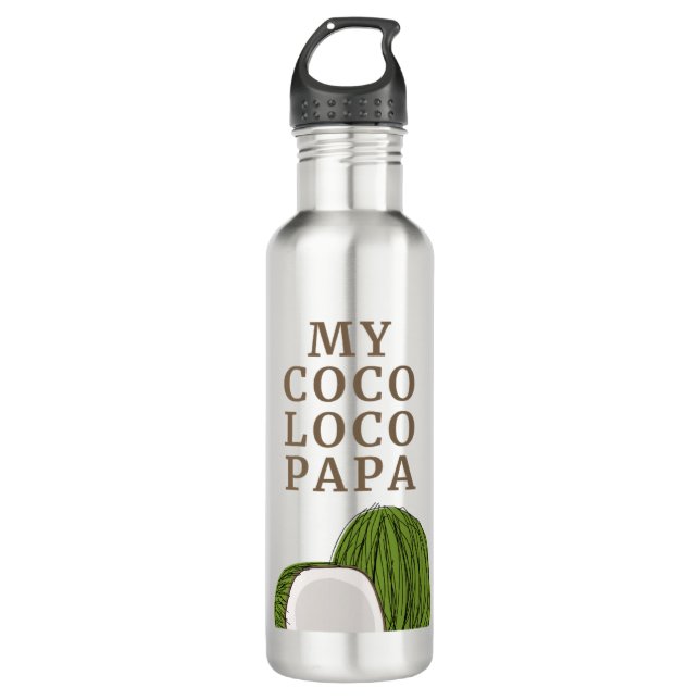 Botella de agua de mi Coco Loco Papa (Anverso)