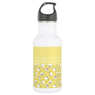 Botella de agua de moda: Patrones de ovejas amaril