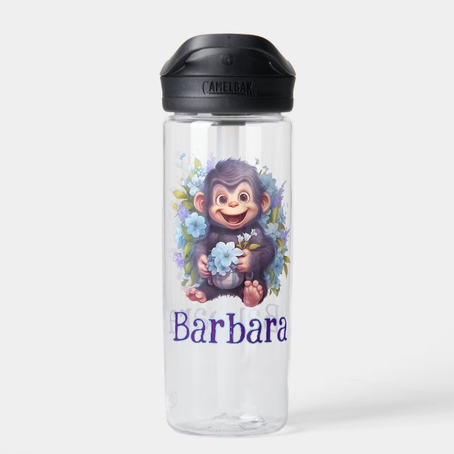 Botella de agua de mono bebé personalizada (Atrás)