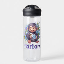 Botella de agua de mono bebé personalizada