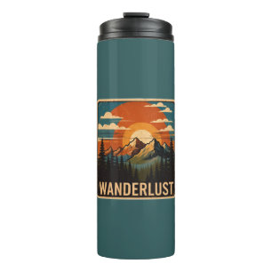 Botella de agua de montaña vintage Wanderlust