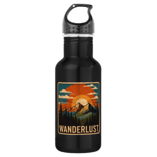 Botella de agua de montaña vintage Wanderlust