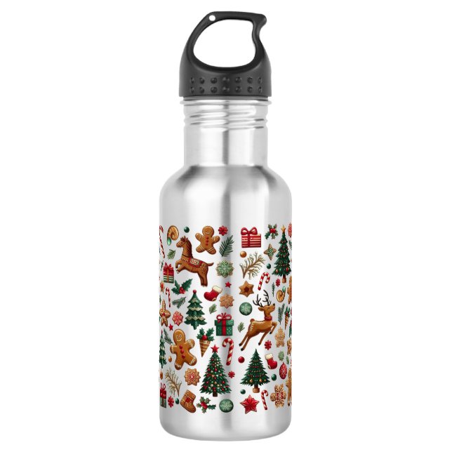 Botella de agua de Navidades divertidos (Anverso)