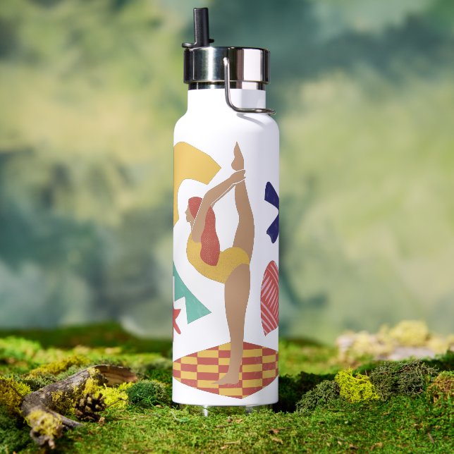 Botella de agua de negocios azul Naranja amarillo (Exterior)