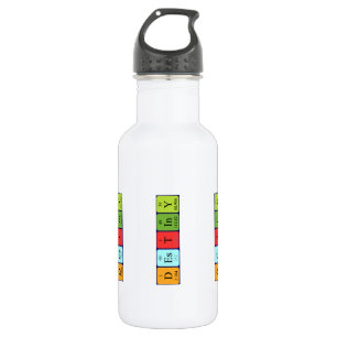 Botella de agua de nombre de tabla periódica de de