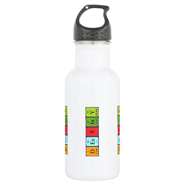 Botella de agua de nombre de tabla periódica de de (Anverso)