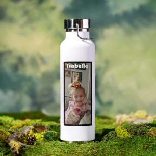 Botella de agua de nombre y foto personalizada
