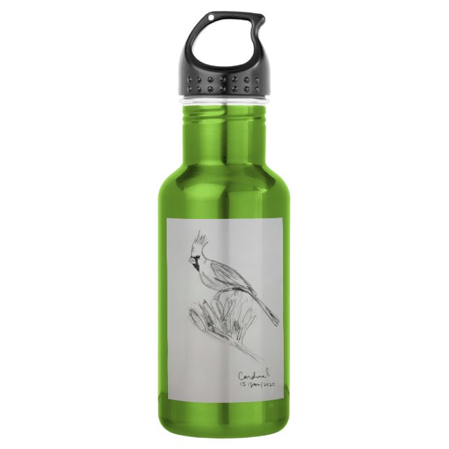 Botella de agua de pájaro cardenal (Anverso)