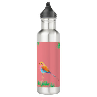 Botella de agua de pájaro de rollo silvestre Lilac