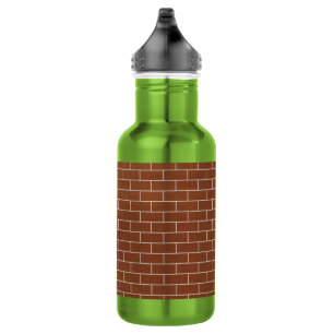 Botella de agua de pared de ladrillo