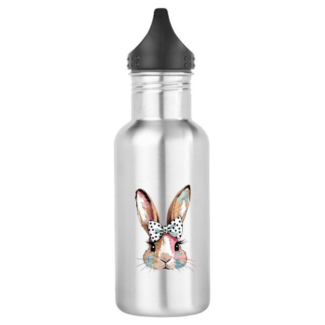 Botella de agua de Pascua Coquette Bunny Bow (Izquierda)