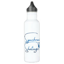 Botella de agua de patinaje sincronizada azul