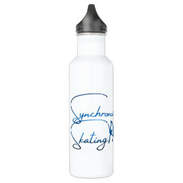 Botella de agua de patinaje sincronizada azul