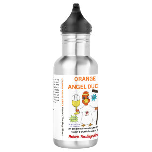 Botella de agua de pato ángel naranja