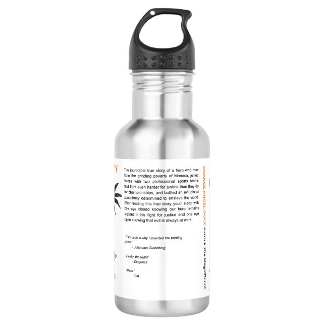 Botella de agua de pato ángel naranja con condado  (Anverso)
