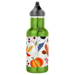 Botella de agua de patrón de otoño