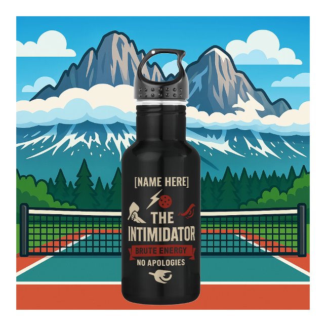Botella de agua de pickleball con el intimidador (PICKLEBALL PERSONALIZED WATER BOTTLE)