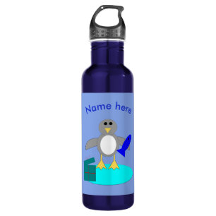 Botella de agua de pingüino de pesca de Navidad fe