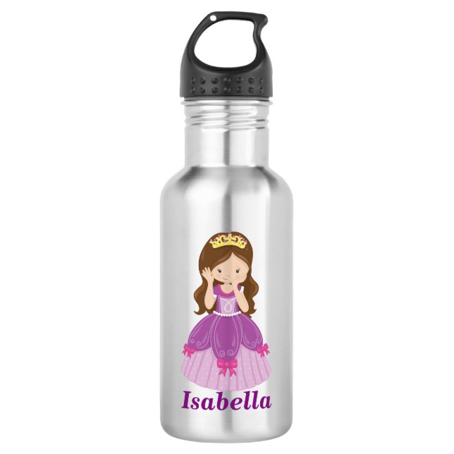 Botella de agua de Princesa Cuta Personalizado, ac (Anverso)