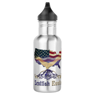 Botella de agua de raíces escocesas norteamericana