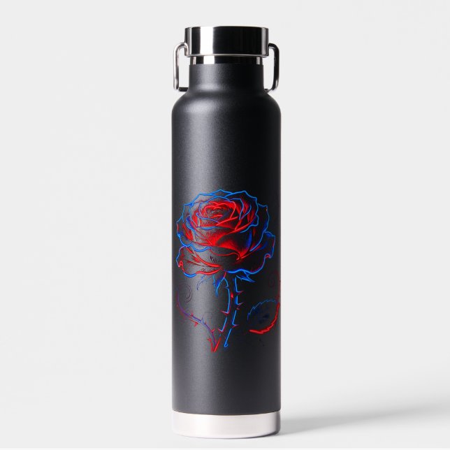 Botella de agua de rosa neón (Delantero)