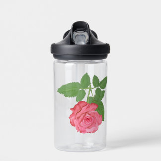 Botella de agua de rosa rosa