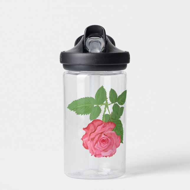 Botella de agua de rosa rosa (Delante)