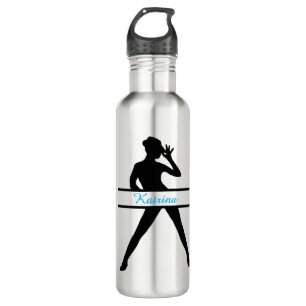 Botella de agua de silueta de bailarina de jazz pe