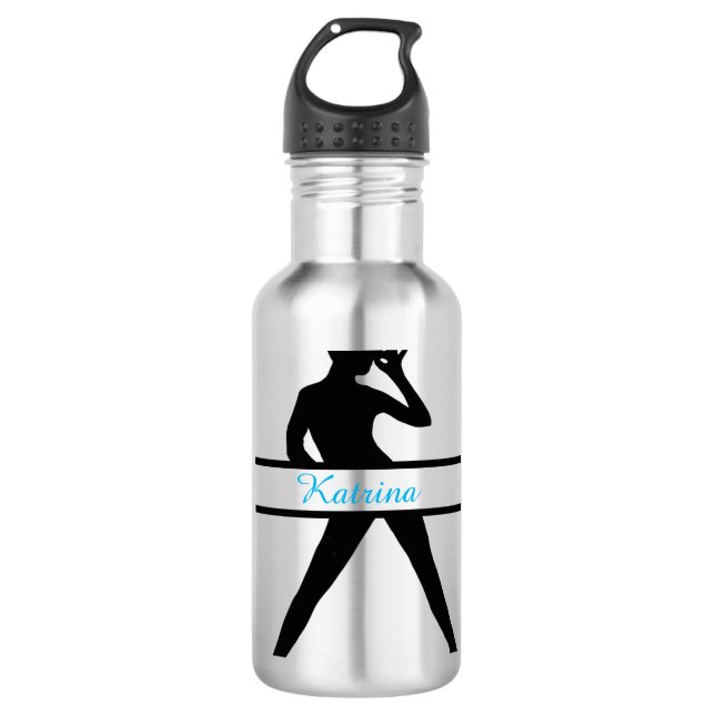 Botella de agua de silueta de bailarina de jazz pe (Anverso)