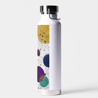 Botella de agua de Swirls and Circles
