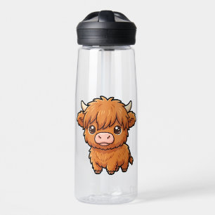 Botella de agua de ternera Highland linda