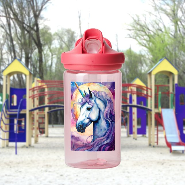 Botella de agua de Unicornio púrpura cósmica (Subido por el creador)