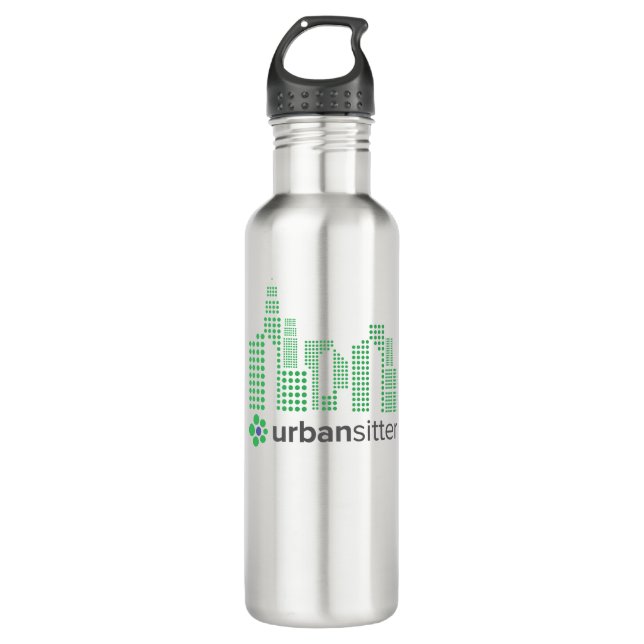 Botella de agua de UrbanSitter (24 onzas), acero (Anverso)