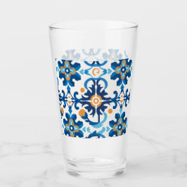 Botella de agua de vidrio recubierto con cheque az