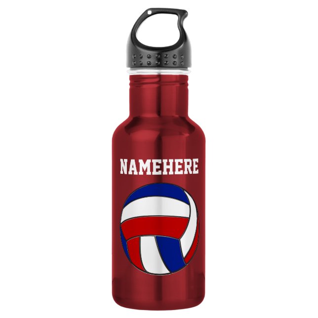 Botella de agua de voleibol personalizada, voleibo (Anverso)