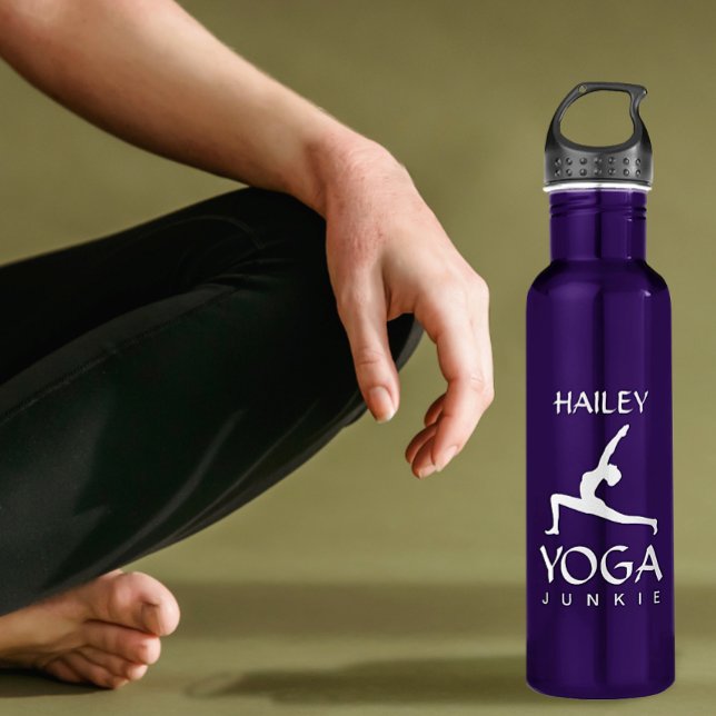 Botella de agua de yoga Junkie White Silhouette 24 (Subido por el creador)
