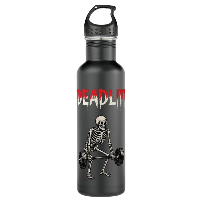 Botella De Agua Deadlift Bodybuilding Skeleton - Lifting Gym Humor (Anverso)