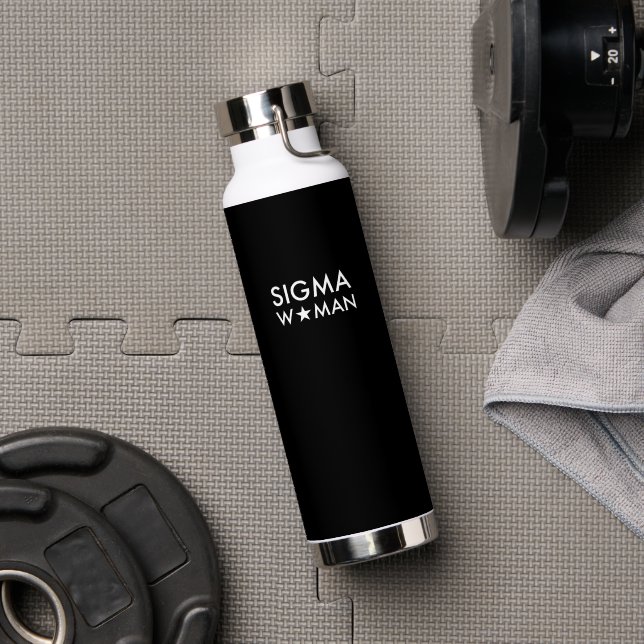Botella De Agua Declaración de Mentalidad de Mujer Sigma Negro (Gimnasio (girado))