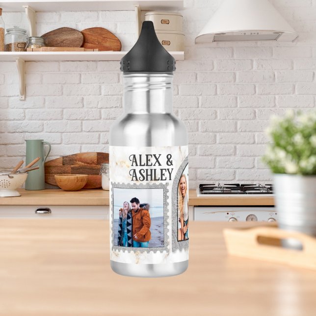 Botella De Agua Deco Art Moderno Nombre de foto personalizado (Subido por el creador)