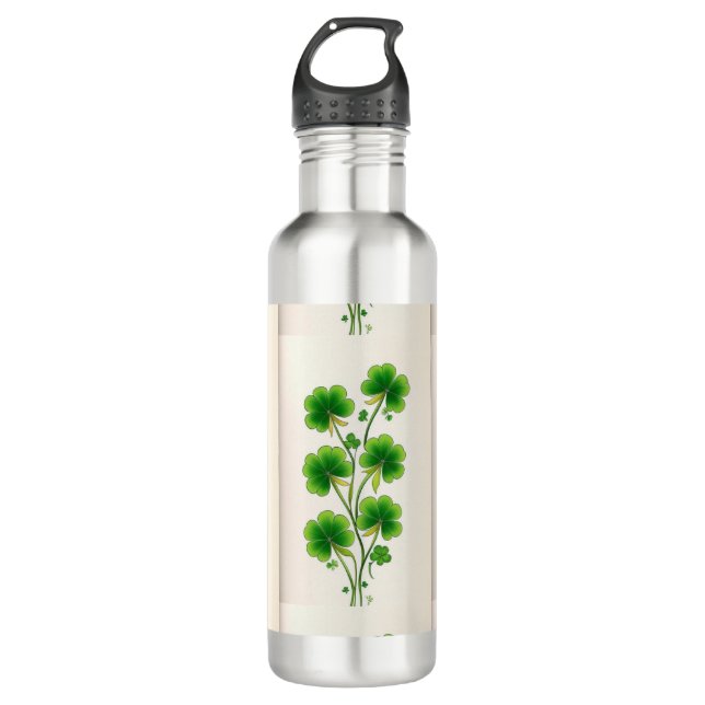 Botella De Agua Decoración de Shamrock (Anverso)
