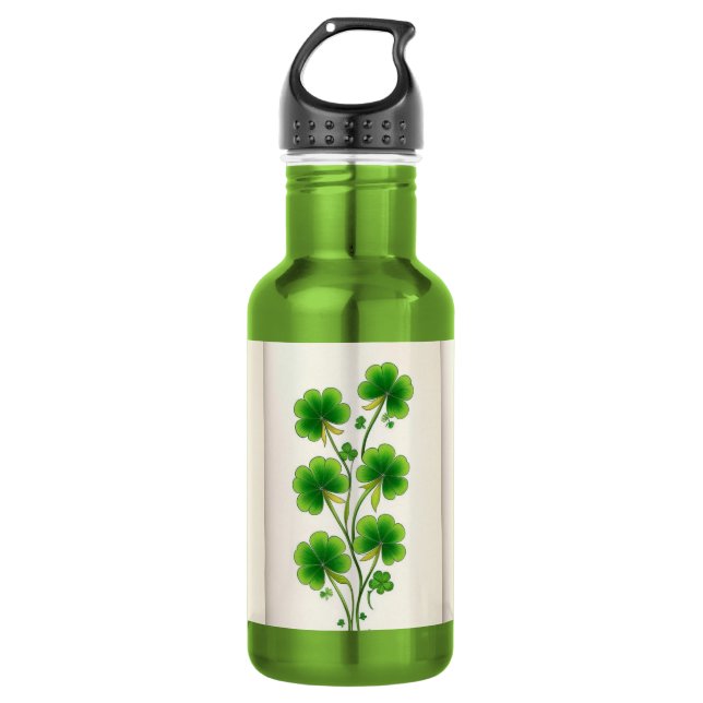 Botella De Agua Decoración de Shamrock (Anverso)