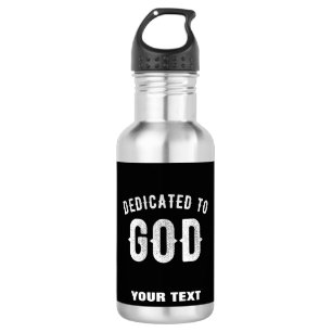 BOTELLA DE AGUA DEDICADO A DIOS PERSONALIZABLE GUAY TEXTO BLANCO