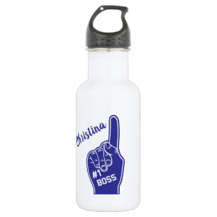 Botella De Agua Dedo de espuma del jefe número uno personalizado