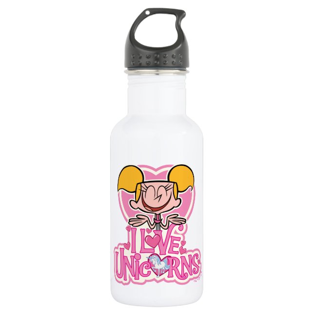 Botella De Agua Dee Dee - Amo Unicornios (Anverso)