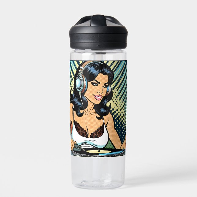 Botella De Agua Deejay Jamming Pretty Pop Art (Delante)